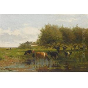 Cows In A Meadow by Jan Vrolijk