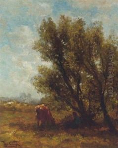 In De Schaduw: Resting Under A Tree by Jan Vrolijk