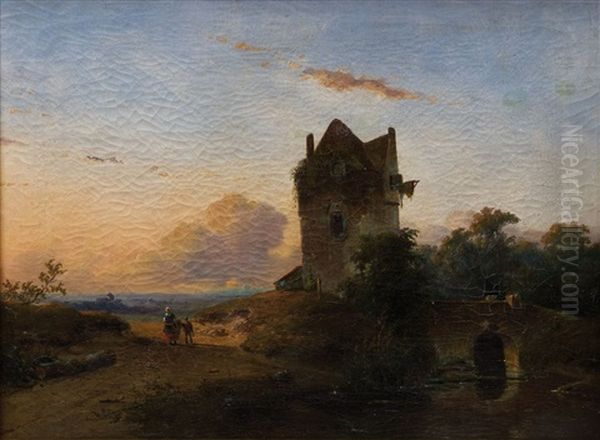 Romantische Landschaft Im Sonnenuntergang - view 1