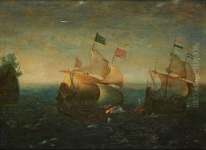 Combat Naval by Hendrik Cornelisz. Vroom