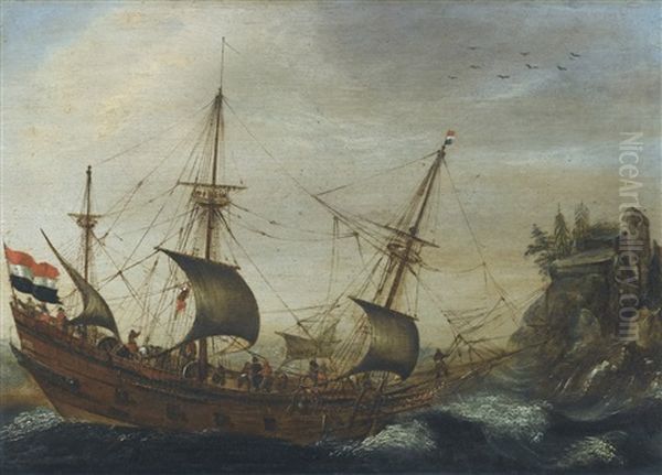 A Dutch Merchantman In Coastal Waters - view 1