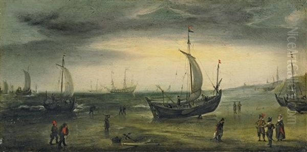 Kustenlandschaft Mit Hollandischen Segelschiffen - view 1