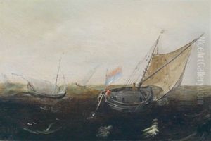 Fischerboote Auf Bewegter See by Hendrik Cornelisz. Vroom