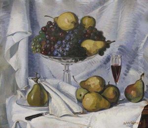 A Still Life With Wine And Pears A Still Life With Wine And Pears