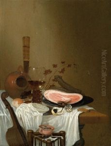 Still Life With Rummers, Meat, Lemons, Bread, Pipes And A Violin; And Still Life With A Rummer, Ham And Lemons On A Table And A Violin In The Foreground