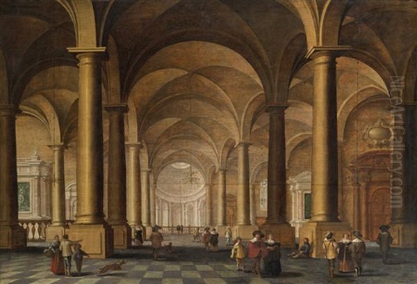 Church Interior With Elegant Figures - view 1