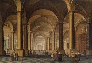 Church Interior With Elegant Figures by Jan van Vucht