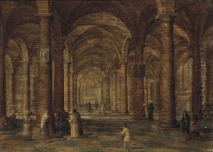A Church Interior With Christ Amongst The Doctors by Jan van Vucht