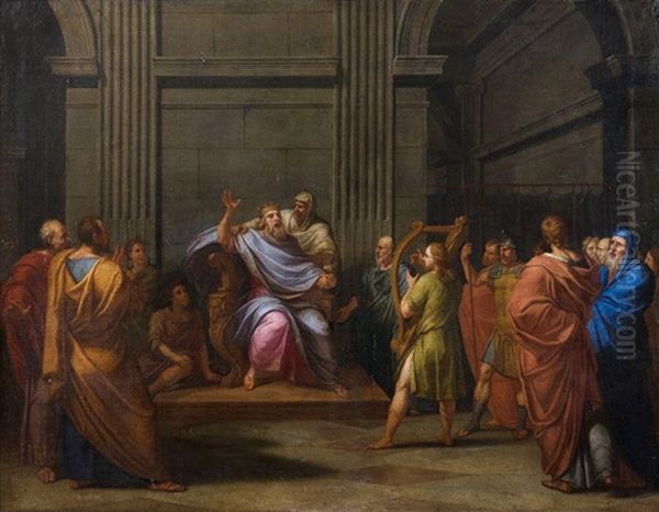 David Jouant De La Harpe Devant Le Roi Saul - view 1