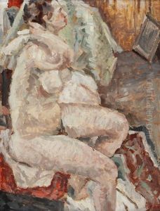 Nud In Iatac by Anatol Vulpe