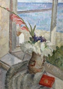 Vase With Flowers In The Window by Anatol Vulpe