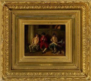 Interieur Mit Drei Mannern by Louis Georges Brillouin