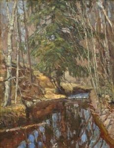 River In The Forest by Konstantin Semionovich Vysotsky