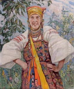 Jeune Ukrainienne En Costume Traditionnel