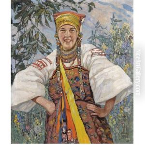 Young Woman In Traditional Ukrainian Costume