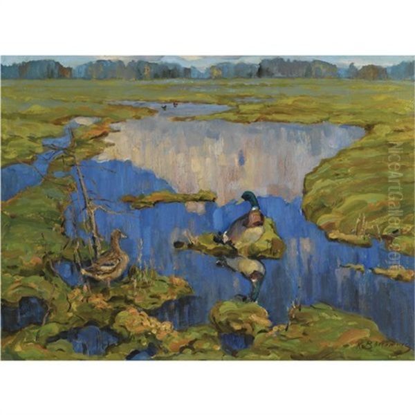 Ducks On A Marsh - view 1