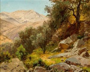 Sonnige Gebirgslandschaft