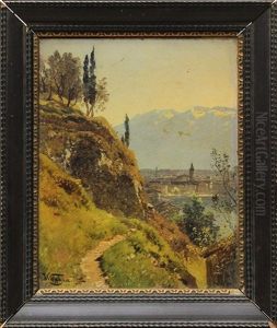 German Village Scene by Adalbert Waagen