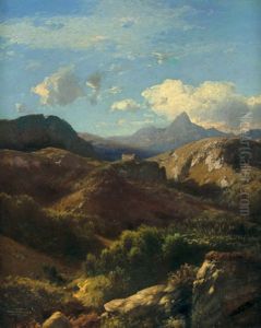 Sudliche Landschaft Mit Griechischem Tempel