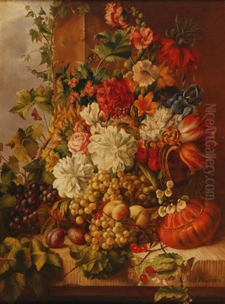 Stillleben Mit Blumen Und Fruchten - view 1