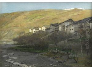 A Mountain Village by Nicolaes van der Waay