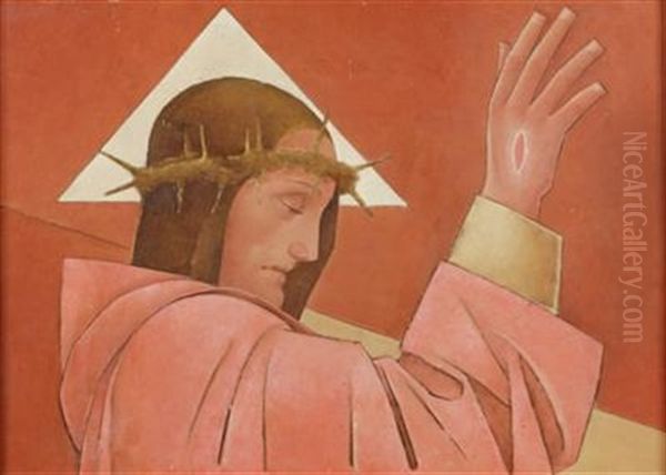 Christus Mit Dornenkrone In Segnender Haltung - view 1