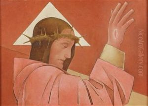 Christus Mit Dornenkrone In Segnender Haltung by Aloys (Wachlmayr) Wach