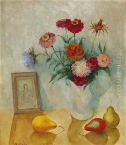 Blumenstilleben Mit Obst U. Bild by Aloys (Wachlmayr) Wach