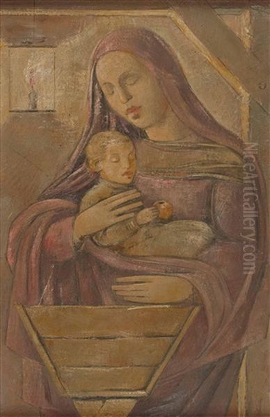 Maria Mit Dem Jesusknaben Bei Der Krippe - view 1