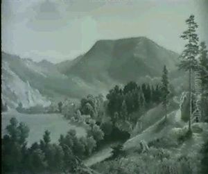 Landschaft Aus Dem Salzkammergut by Friedrich Wachsmann