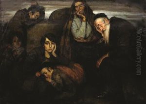 Figures In A Shtetl by Wilhelm Wachtel