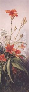Lilien Auf Dem Felde Im Sonnigen Morgenlicht by Paula Freiin Von Wachter