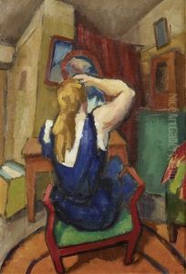 Frau Vor Dem Spiegel by Rudolf Wacker