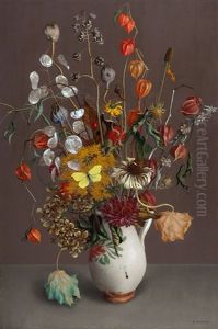 Herbststraus Mit Zitonenfalter