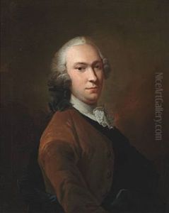 Elegant Man With Full-bottomed Wig, Brown Jacket And White Stock