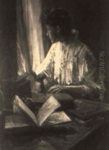 School Girl Seated At An Open Window: Reverie by Frank Russell Wadsworth