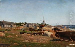 Coastal Scene With A Windmill Coastal Scene With A Windmill
