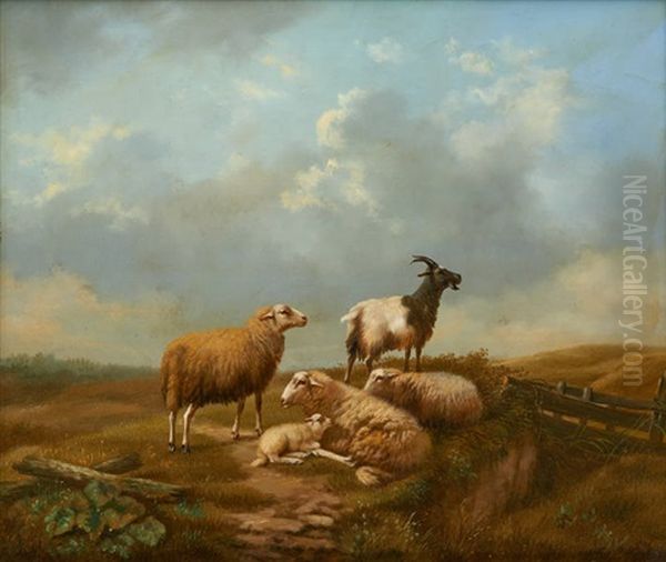 Moutons Et Bouc Avant L'orage - view 1