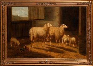 Moutons A La Bergerie by Arthur De Waerhert
