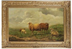 Moutons Au Pre by Arthur De Waerhert