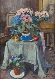 Interieur Aux Hortensias by Victor Wagemaekers