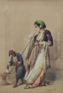 Donna Orientale Con Servitoremoro by Giovanni, Jean Brindesi