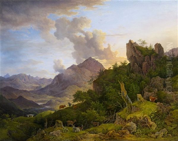 Mountain Landscape Near Oberaudorf With Inntal - view 1