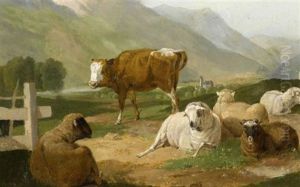 Tiere Auf Der Weide (study) by Max Joseph Wagenbauer