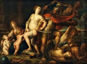 Venus Versucht Mars Zuruckzuhalten by Franz Xaver Wagenschoen