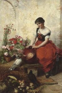 Portrait Of A Lady by Ferdinand Wagner, Snr.