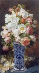Rosen In Einer Delfter Vase