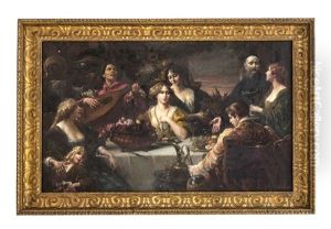 Festmahl Einer Italienischen Adelsfamilie by Ferdinand Wagner the Younger