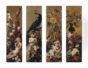 Allegory Of Youth (set Of 4) by Ferdinand Wagner the Younger