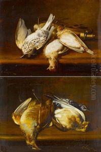 Gegenstucke: Nature Morte Aux Oiseaux (pair) by Ferdinand Wagner the Younger